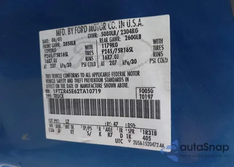 2002 Ford Ranger Super Cab from USA, damaged, VIN 1FTZR45E62TA10719